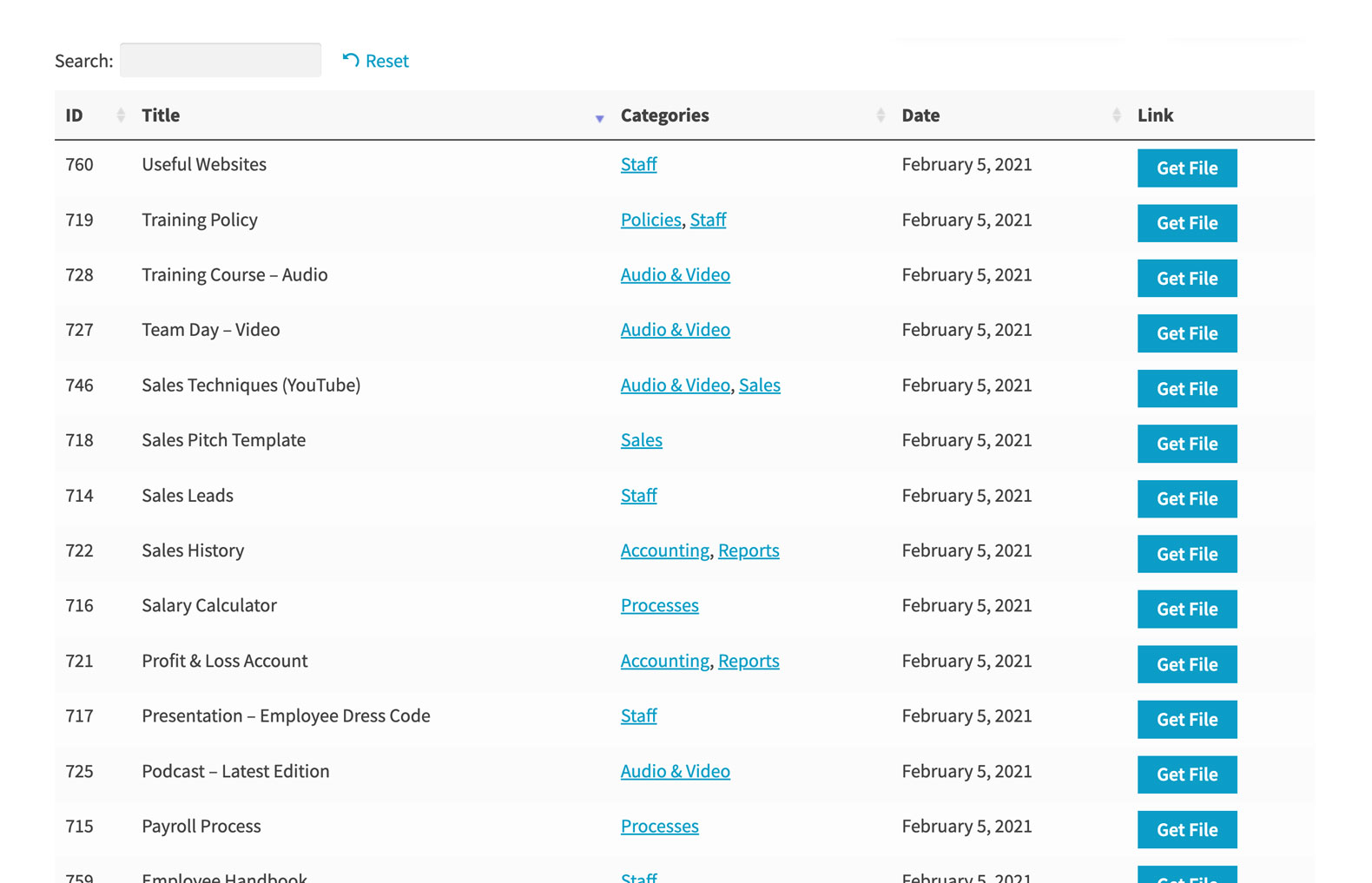 Optionally display a featured image for each document.