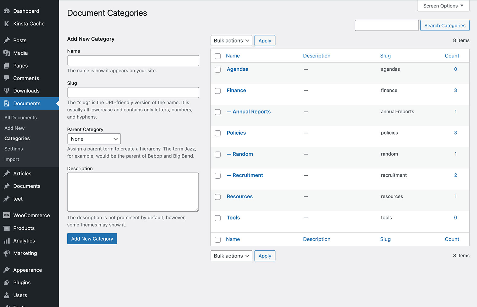 Choose which columns of information to include in the document library.