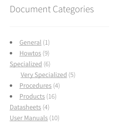 Document Hierarchy widget settings
