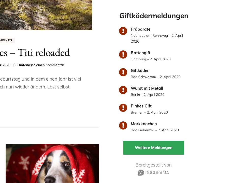 Meldungen in der kompakten Ansicht