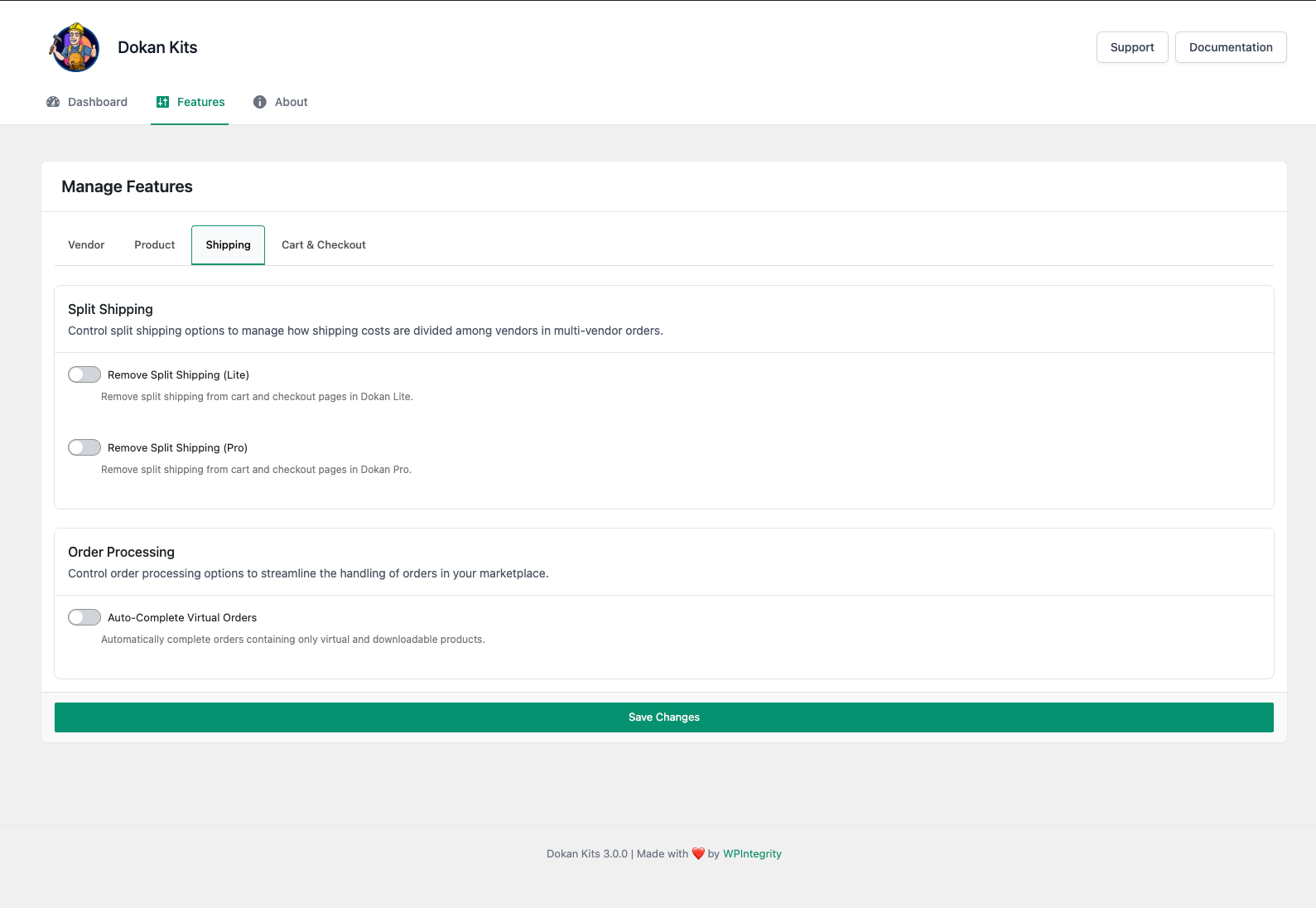Shipping Controls - Manage shipping behavior across vendors