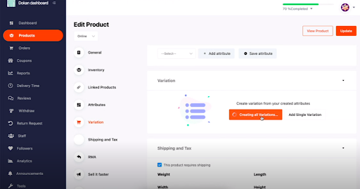 Edit a product