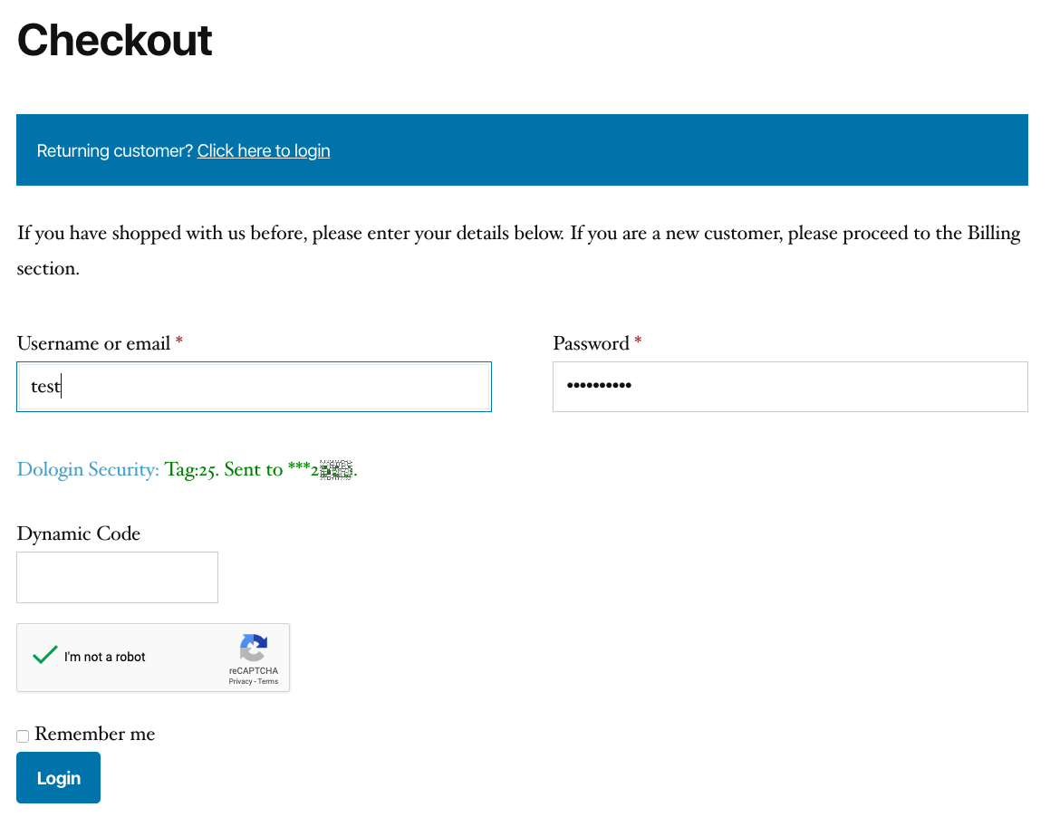 WooCommerce login protection