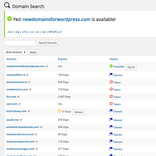 Search for new domain names or check domain names using the Domain Search domain checker. See your previous domain searches to get the exact domain you want.