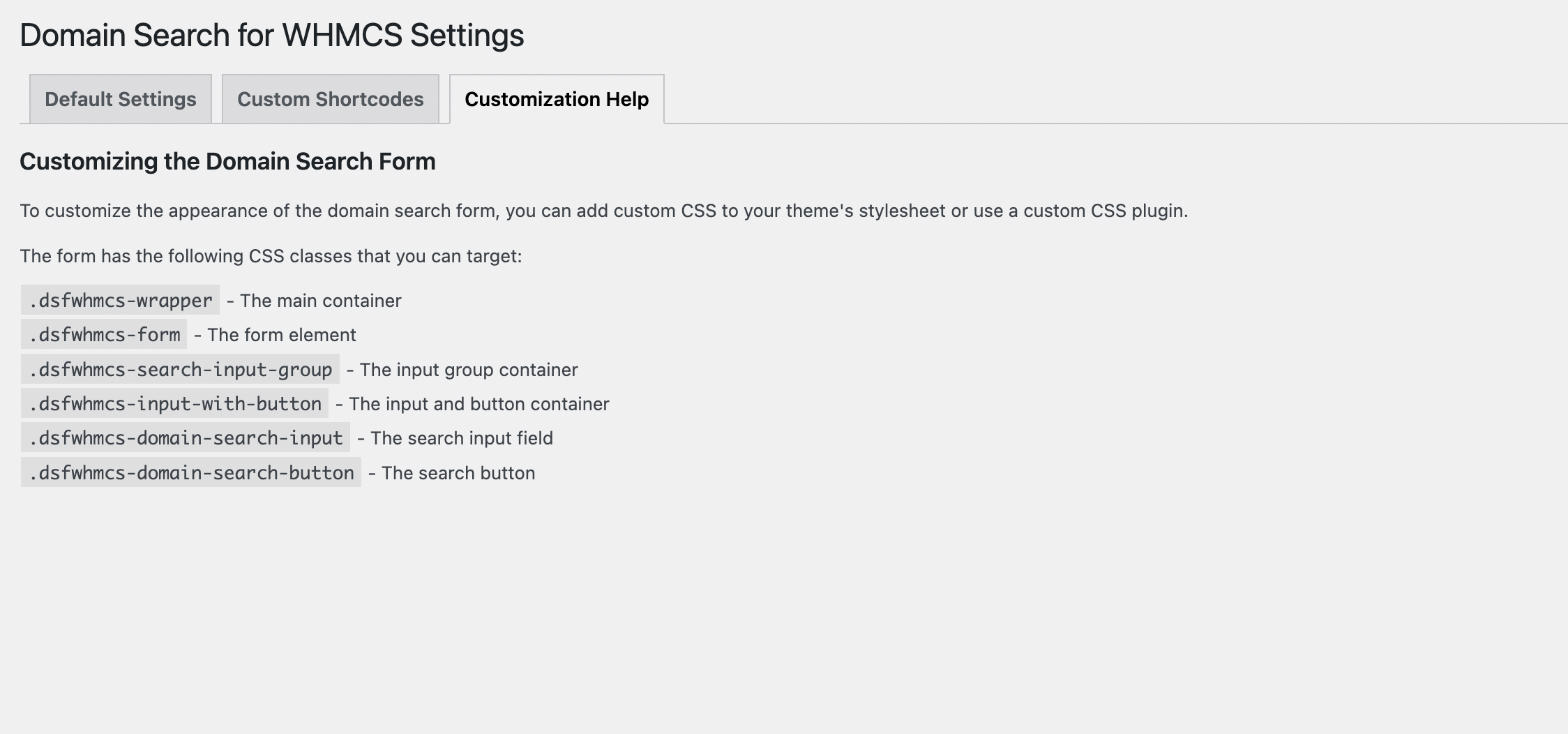 Customize Help