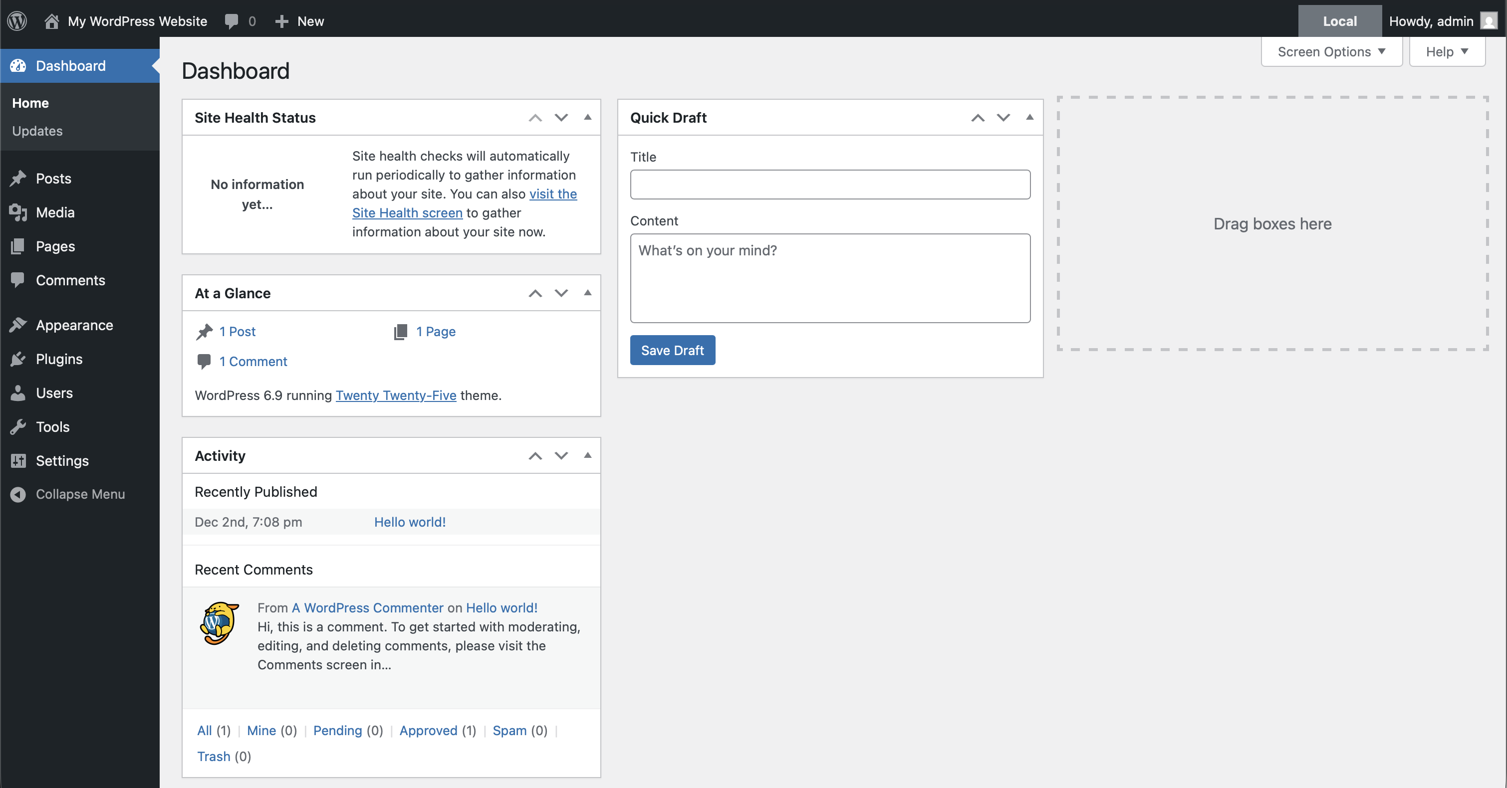 Local environment indicator (grey)