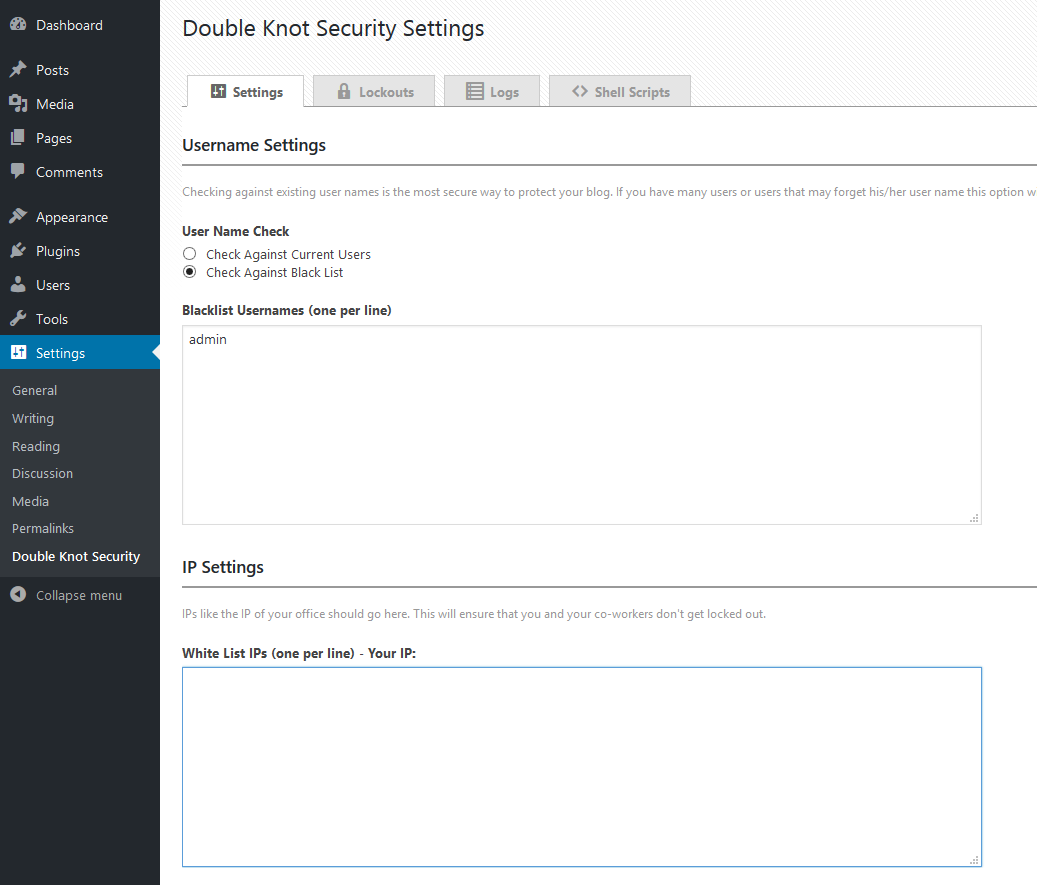 Settings Page