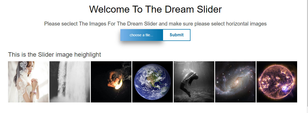This is the screenshot of admin section of dream slider (screenshot-1.jpg).