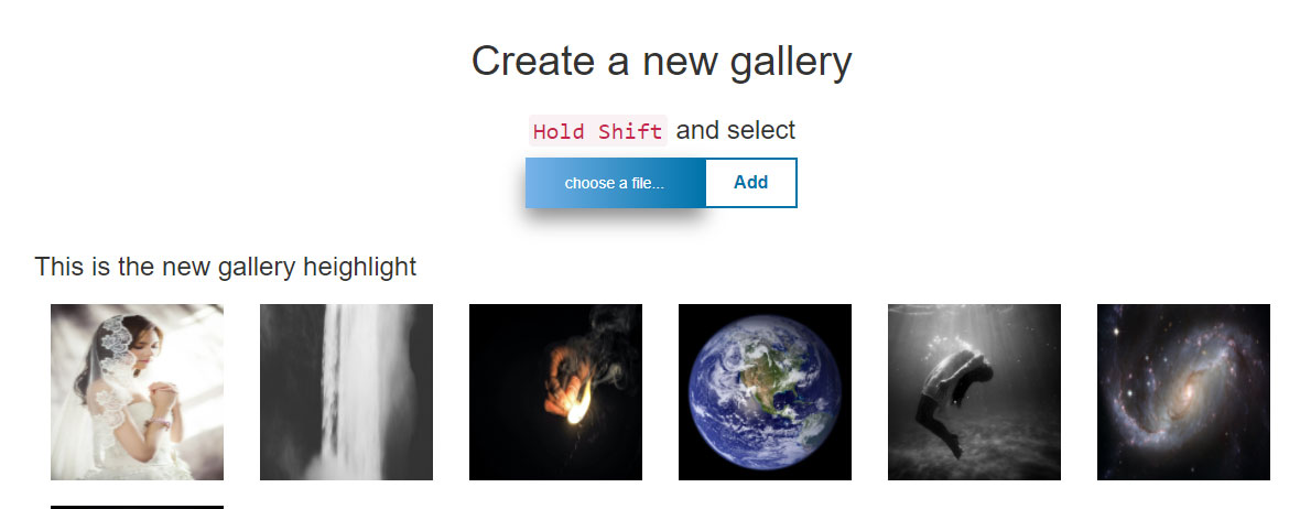 This is the screenshot of Create a new gallery admin section (screenshot-6.jpg).