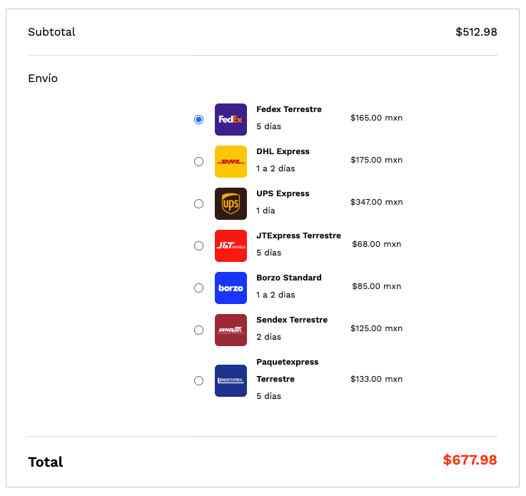 Configuración de Llave de producción y código postal