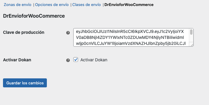 Configuración de paqueterias