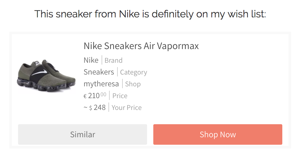 The product will appear on your blog