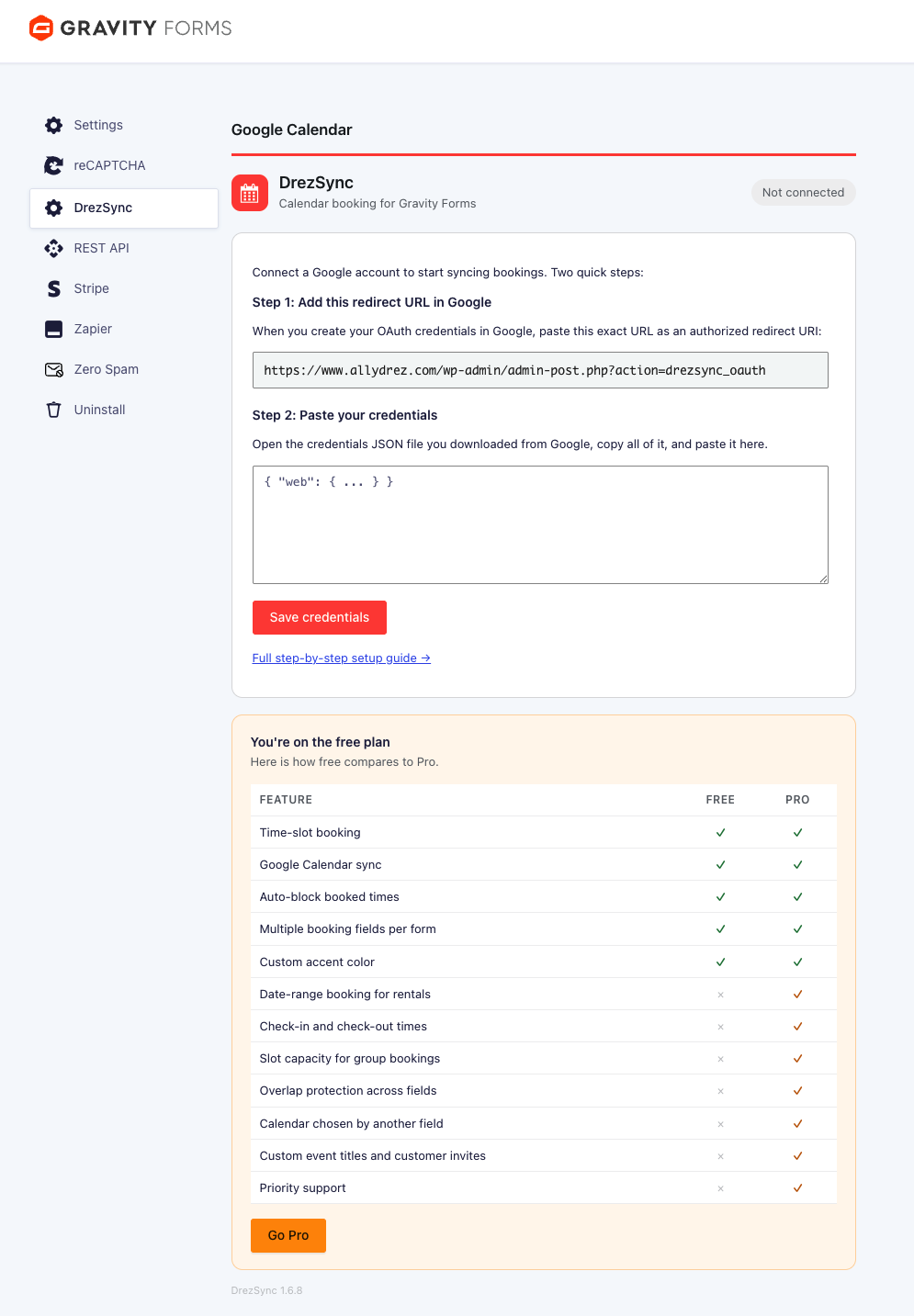 Connect your own Google Calendar in a couple of clicks.