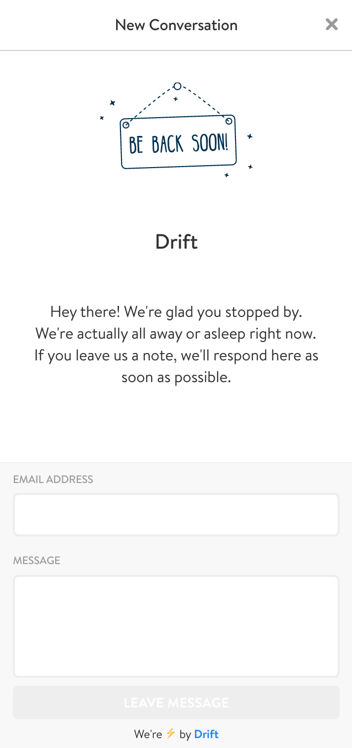 The live preview process powered by Eager used to make installing Drift easy and fun!