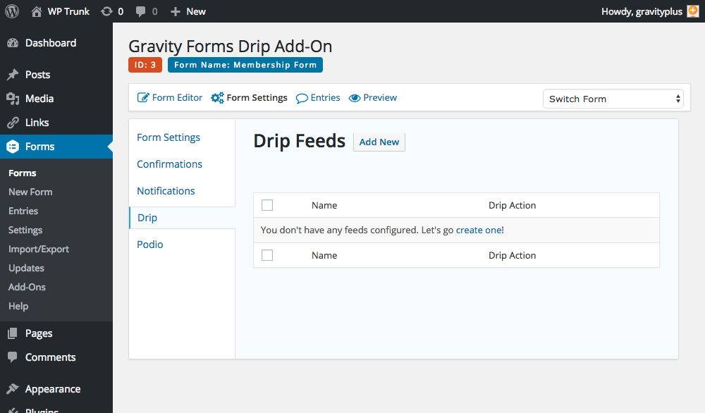 Add a Drip feed