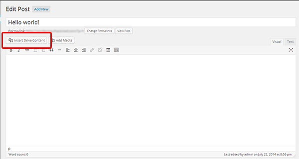 New button to insert Drive Content