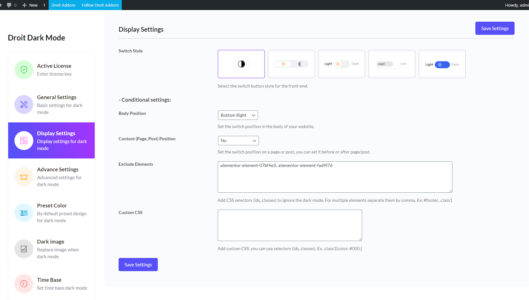 Display Settings