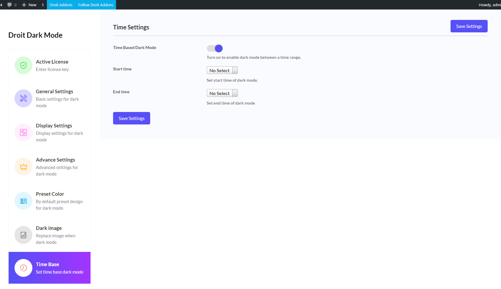 Time Base Dark Mode