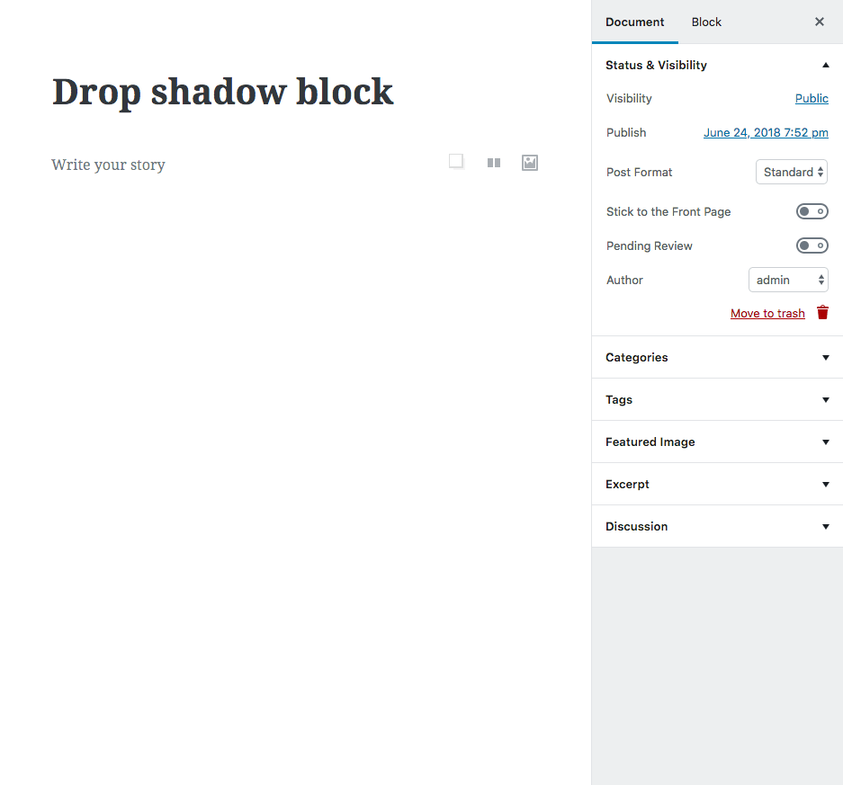 The block for the new editor (Gutenberg)