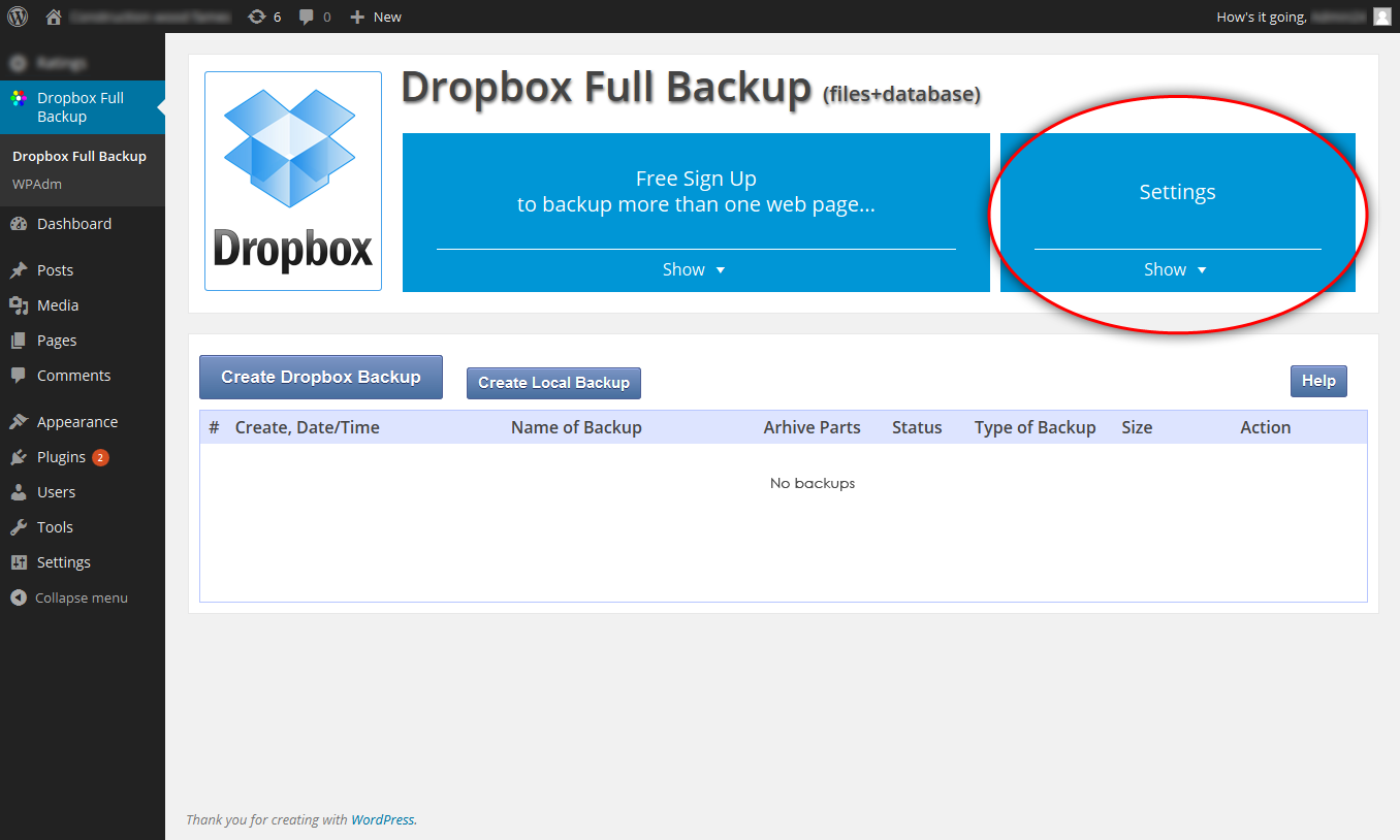 The **Settings block of Dropbox Backup and Restore** plugin. Fill out App key and App secret to get the dropbox plugin connected with your dropbox account.<br />