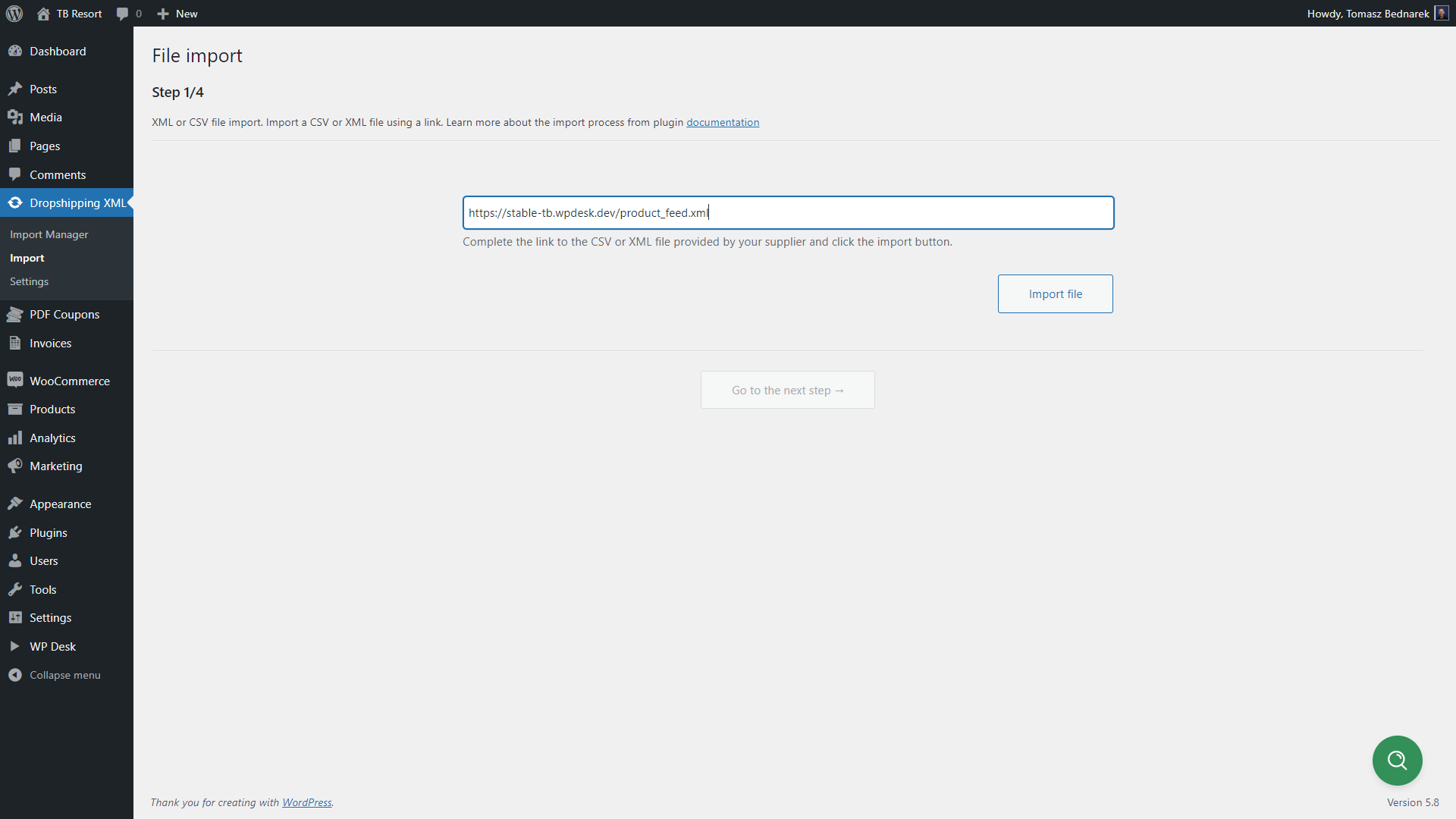 Import into WooCommerce products with variations based on selected option