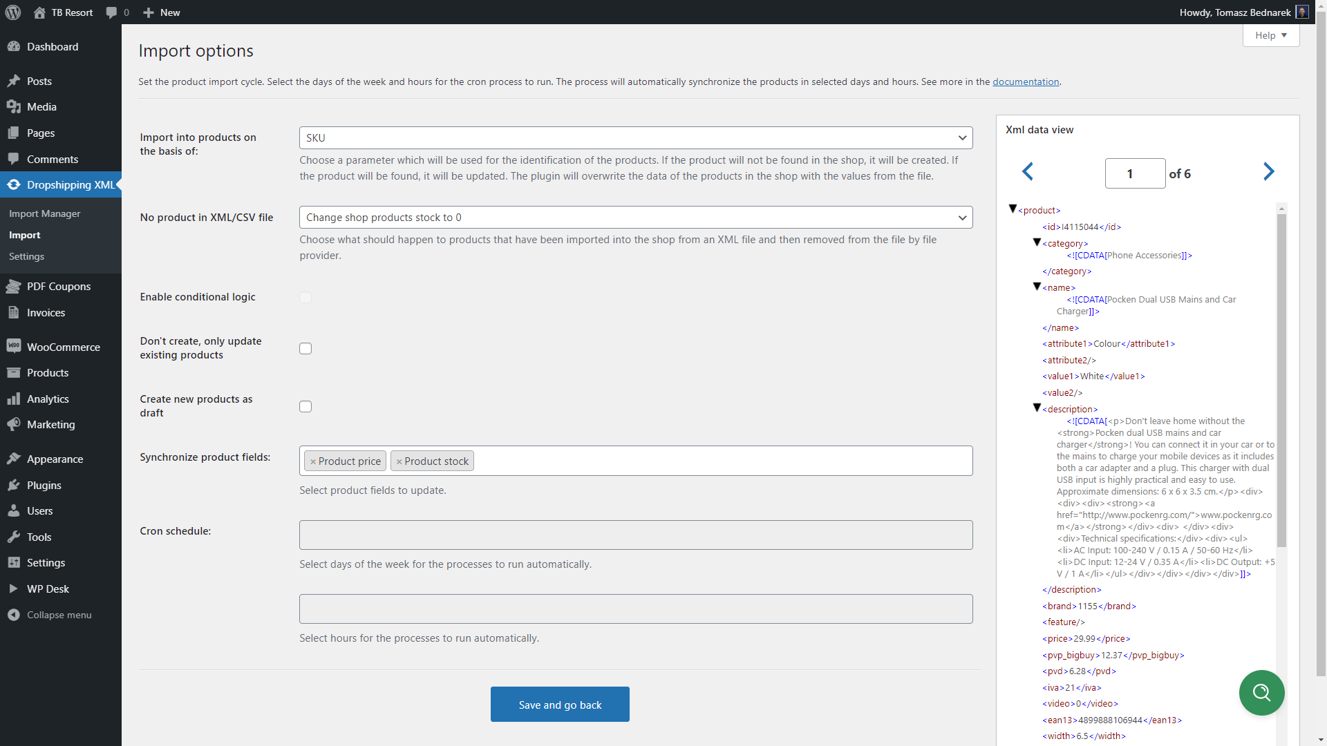 Name your WooCommerce product import and use clear feed data preview