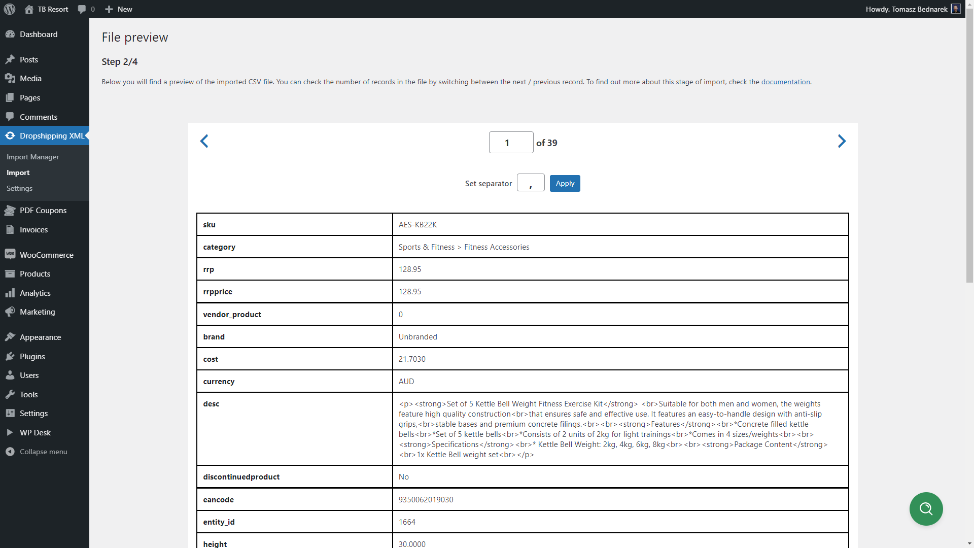 Import products with EAN in WooCommerce