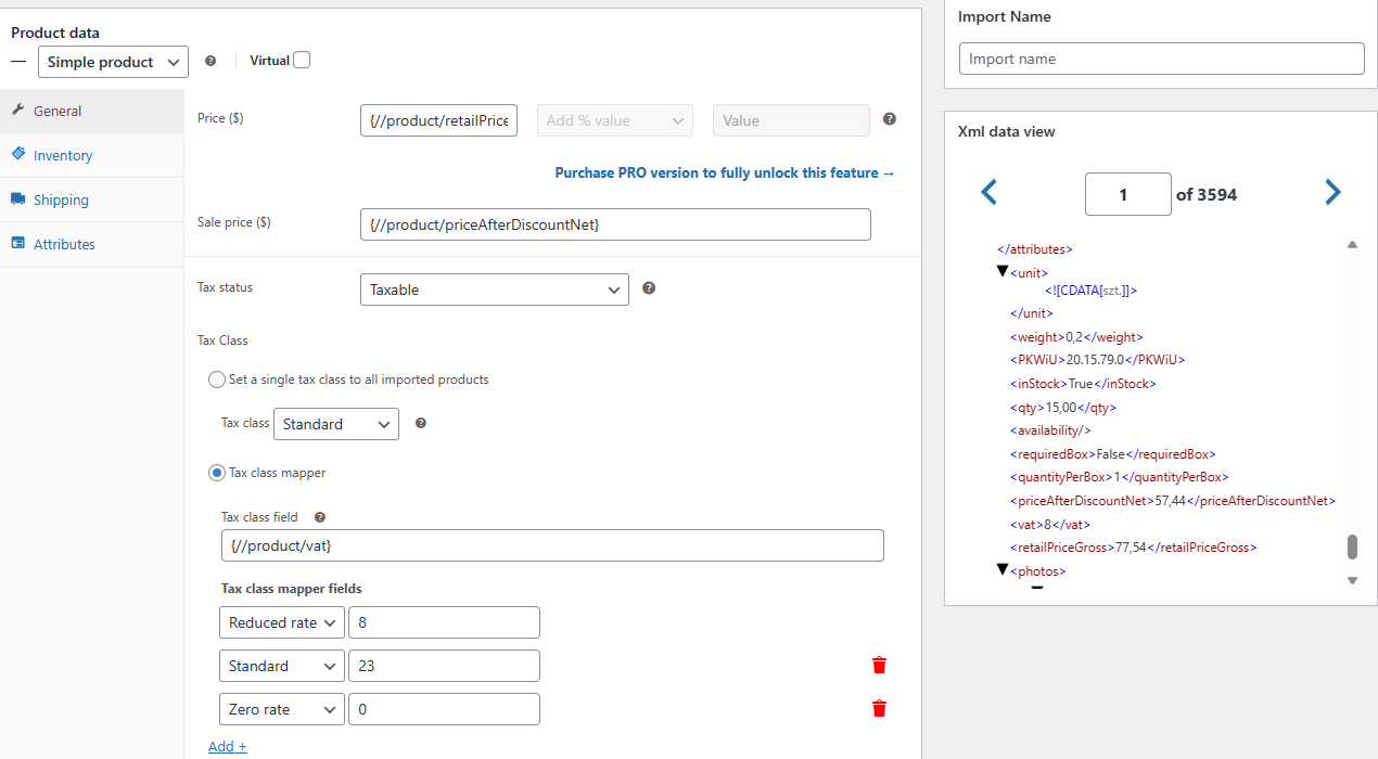 Import products with GPSR details in WooCommerce