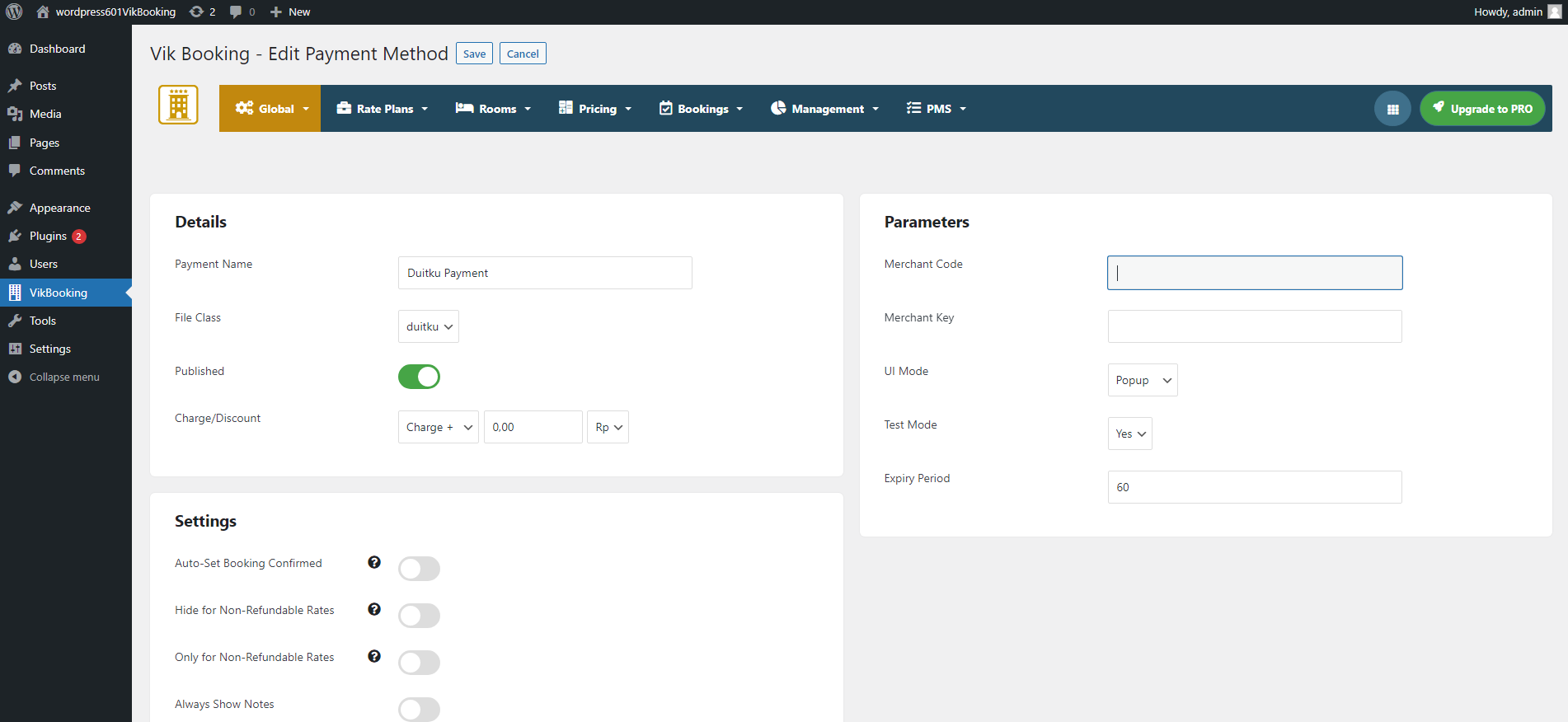 Duitku Payment Settings