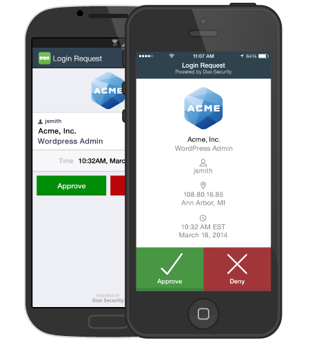 The Duo Mobile application allows users to generate passcodes or use Duo Push to perform secondary authentication using their mobile device.