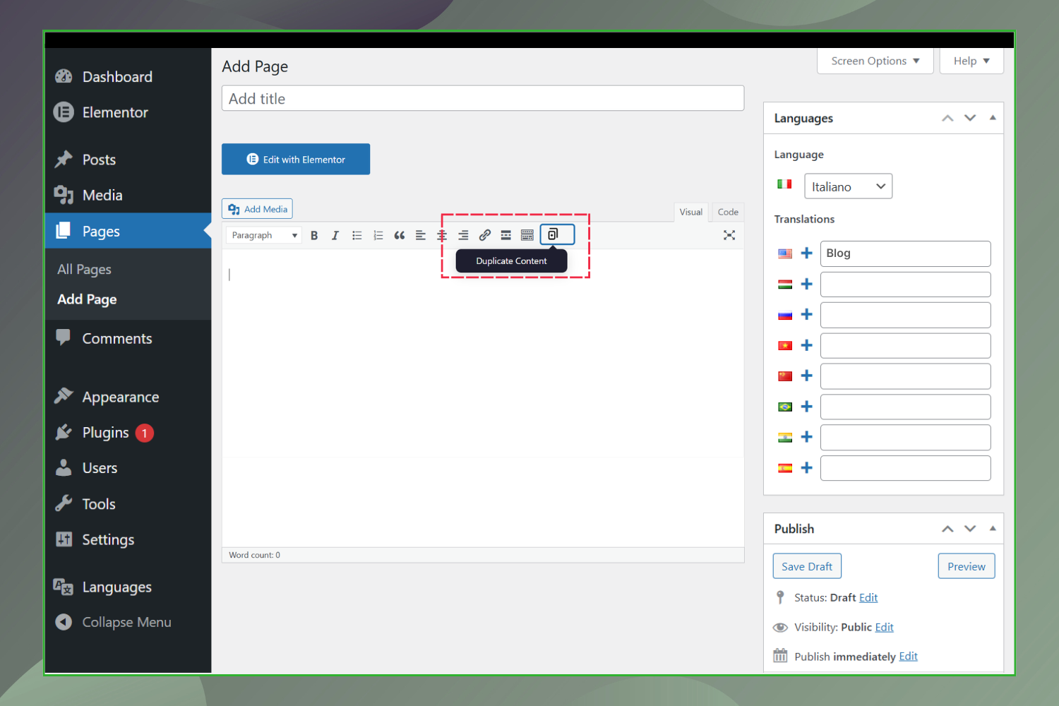 Duplicate content preview in Gutenberg Block Editor.
