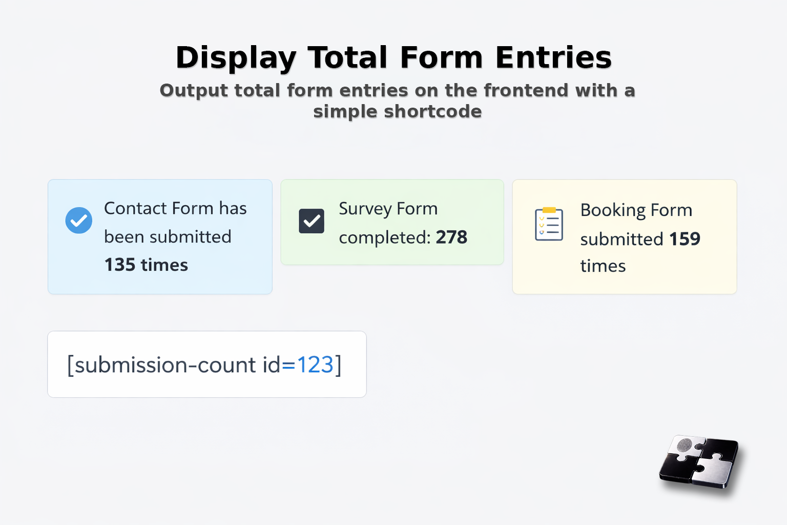 Display total form entries on the frontend using a shortcode