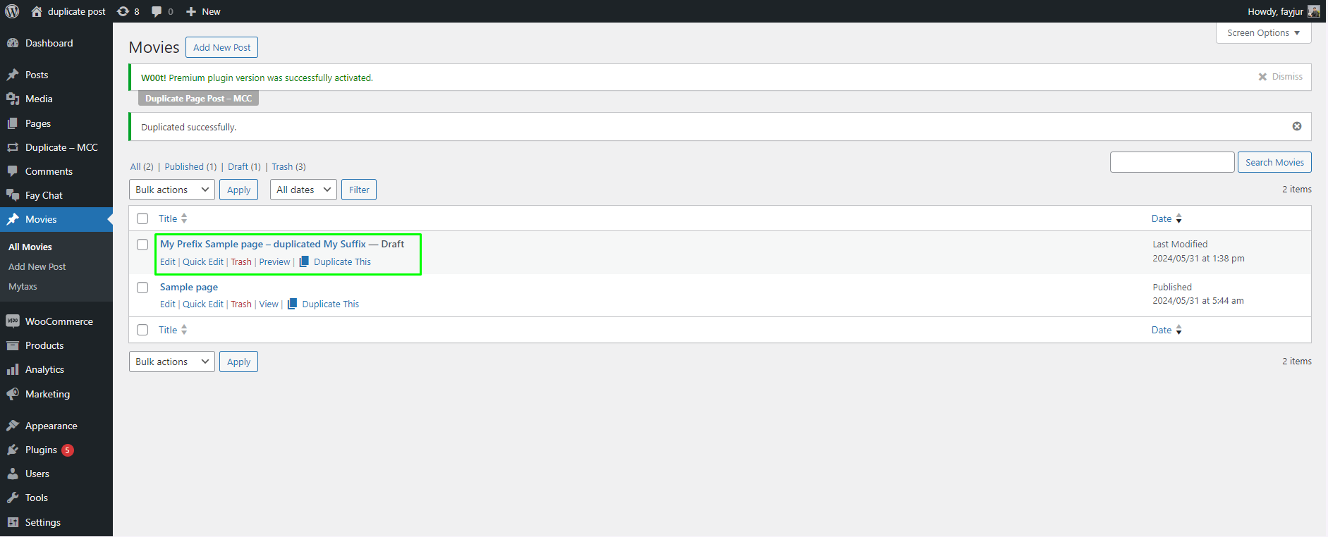 Duplicated custom posts