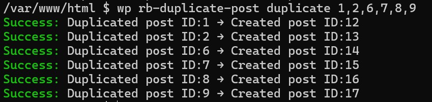 WP-CLI Output – duplicating post IDs through command line.