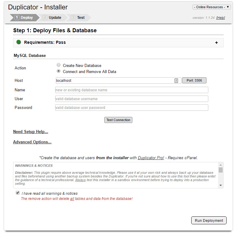 Installer Screen