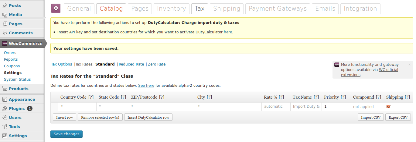 Backend: Add tax line for DutyCalculator