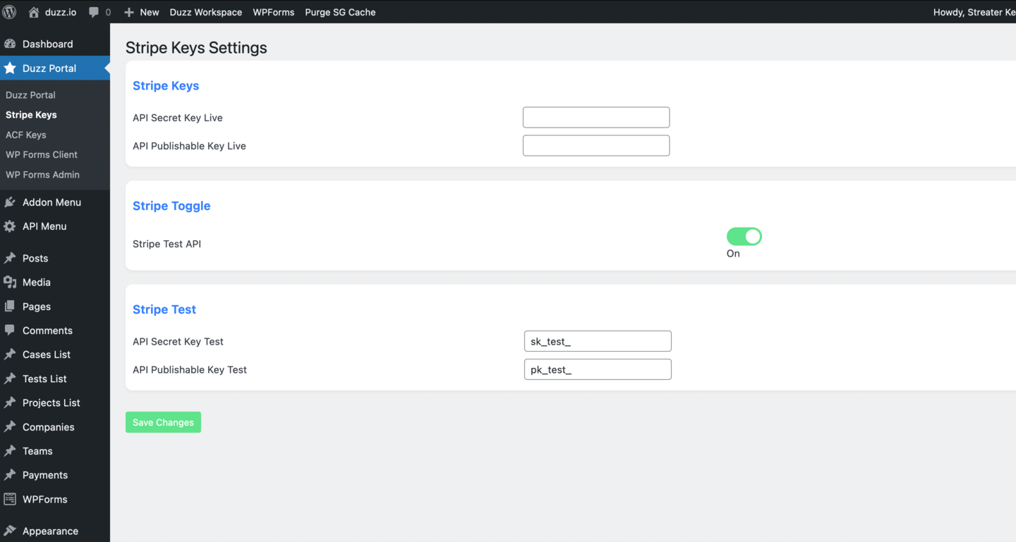 Duzz Settings Dashboard