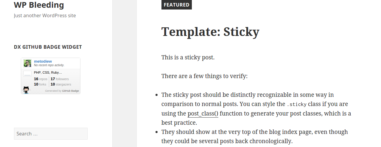 Front End Widget