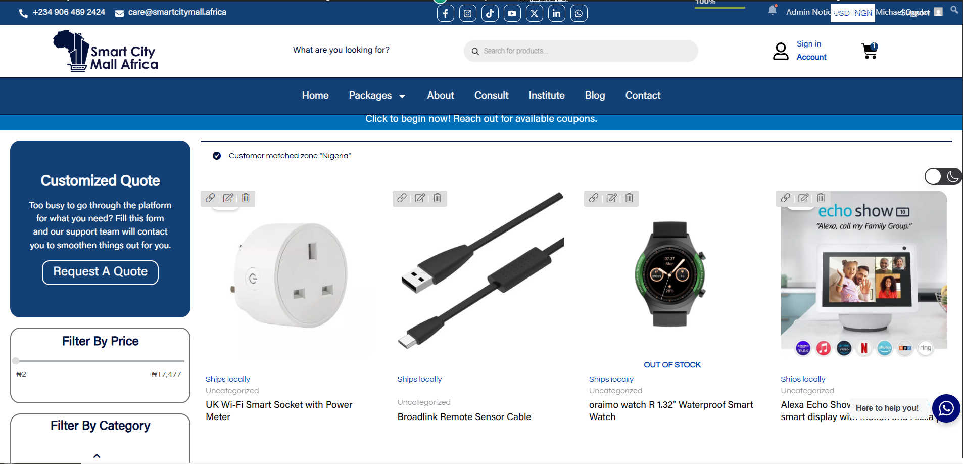 **Shop/Archive Page Example:** A tag displayed on the main shop page.