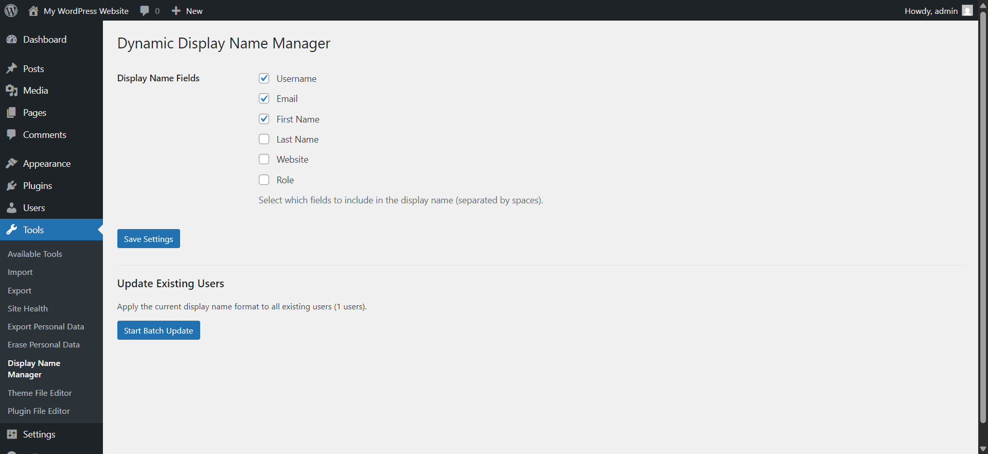 Batch processing interface with progress tracking