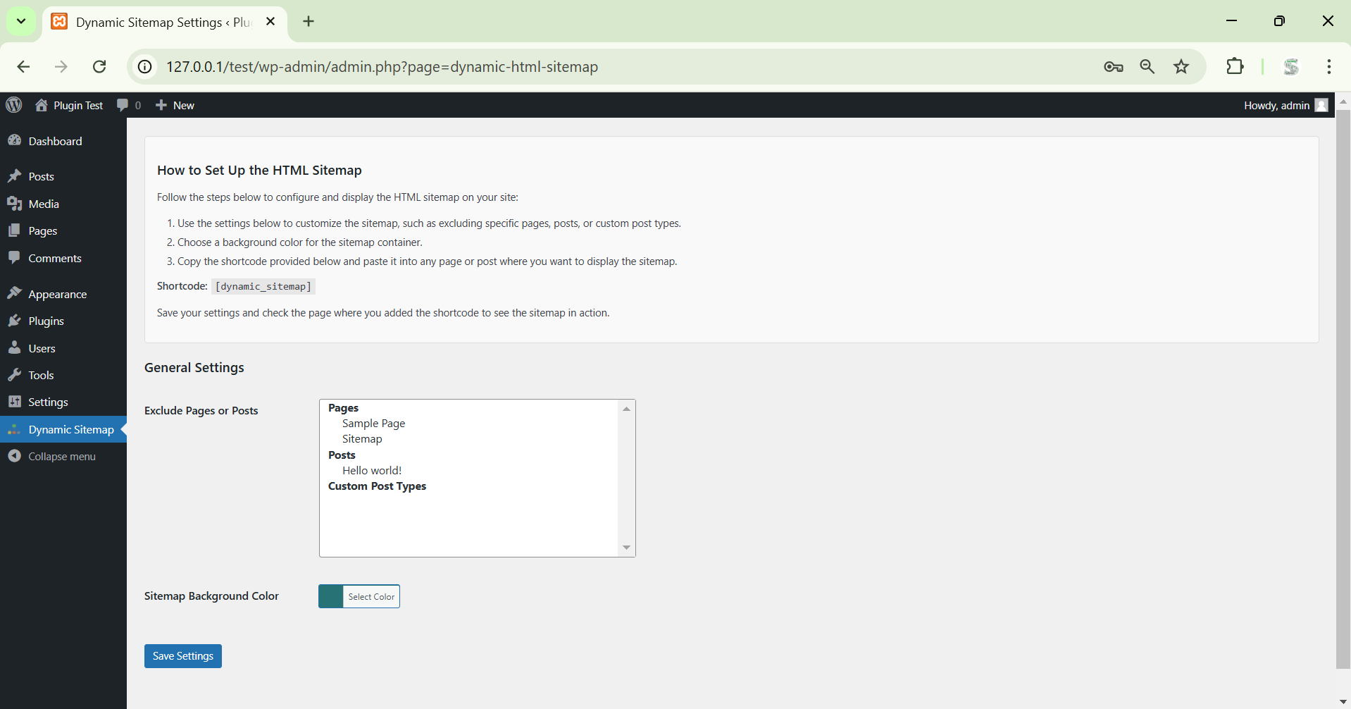 **Settings Panel**\