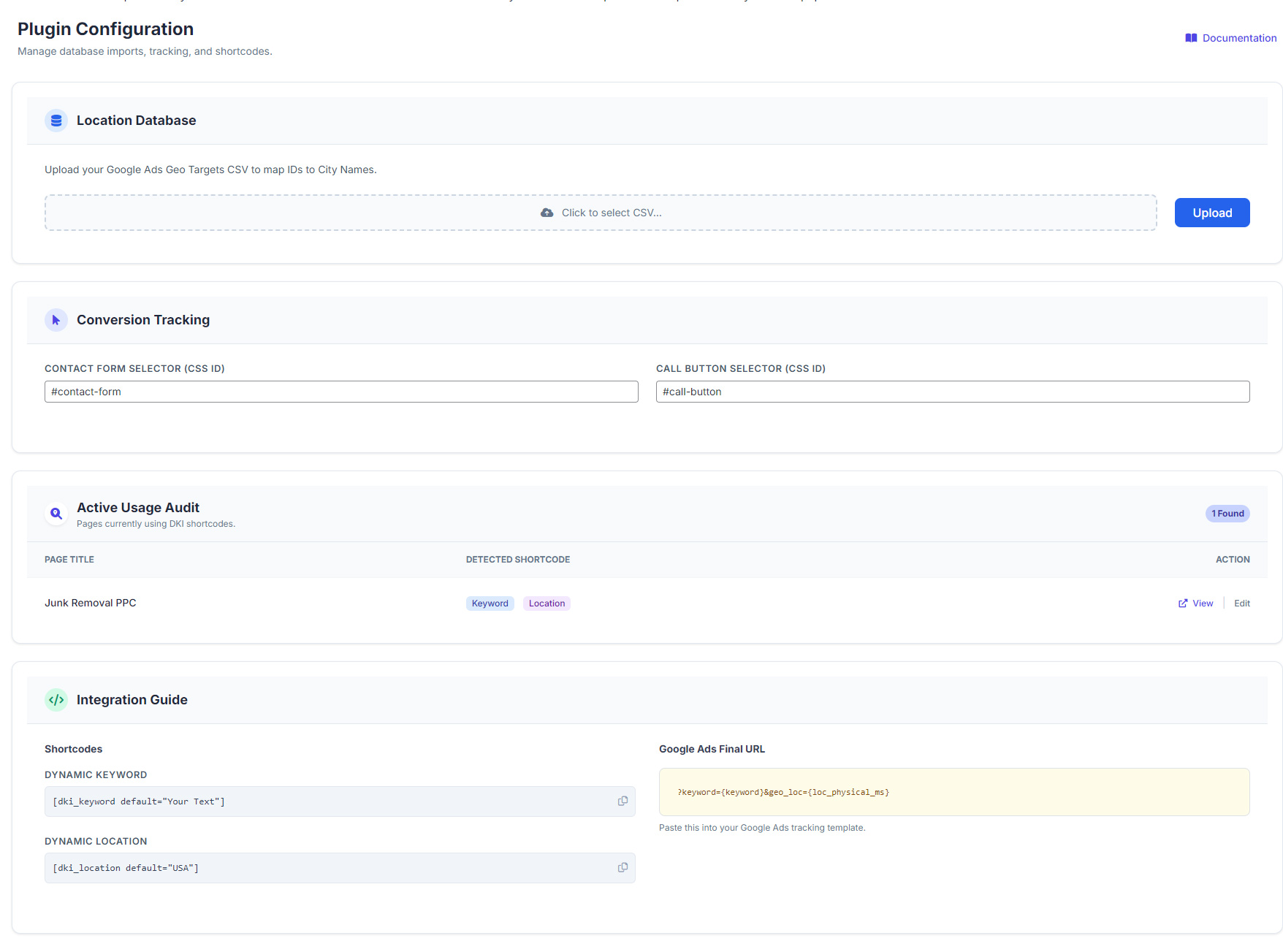 Example of a dynamic headline changing based on location.