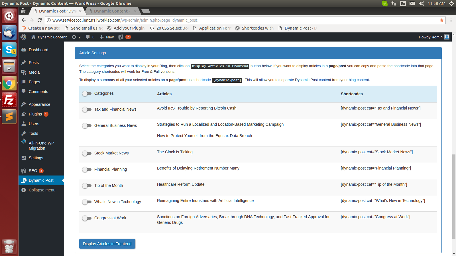 Dynamic Post - help options.