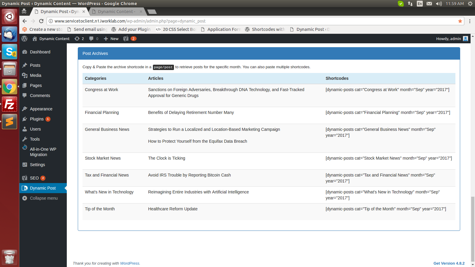 Dynamic Post - demo front end blog summary