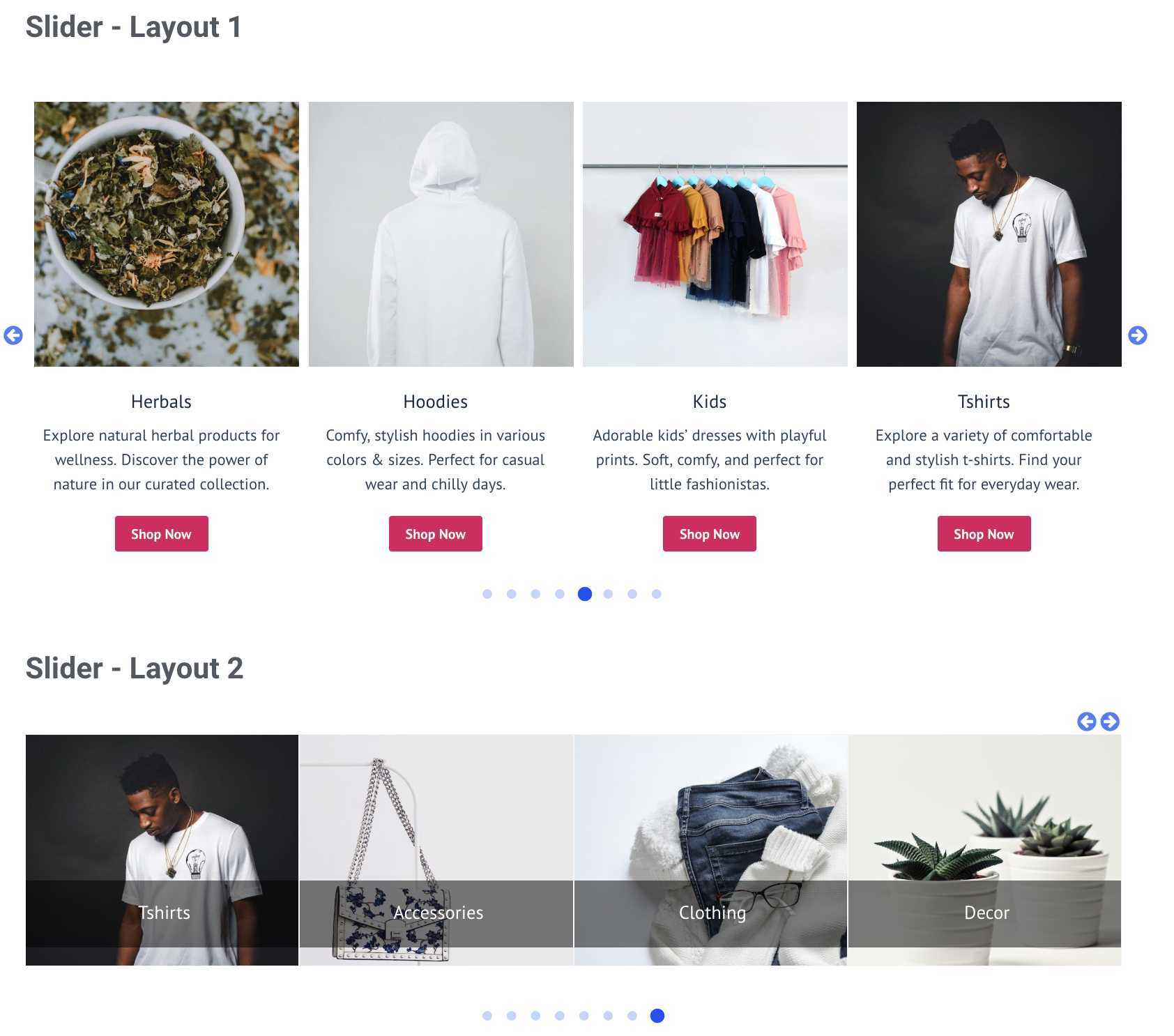 Category grid design