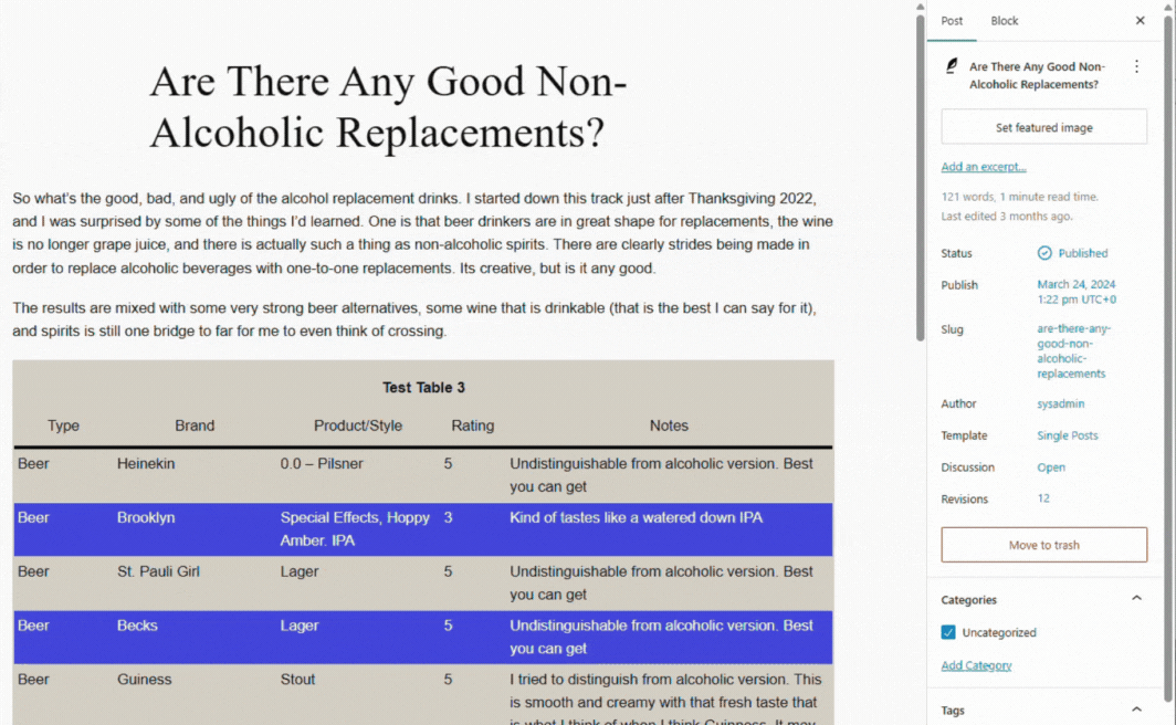 Insert columns and rows