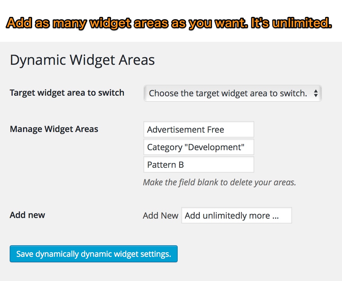 First, you add your own dynamic sidebar areas. It's unlimited.