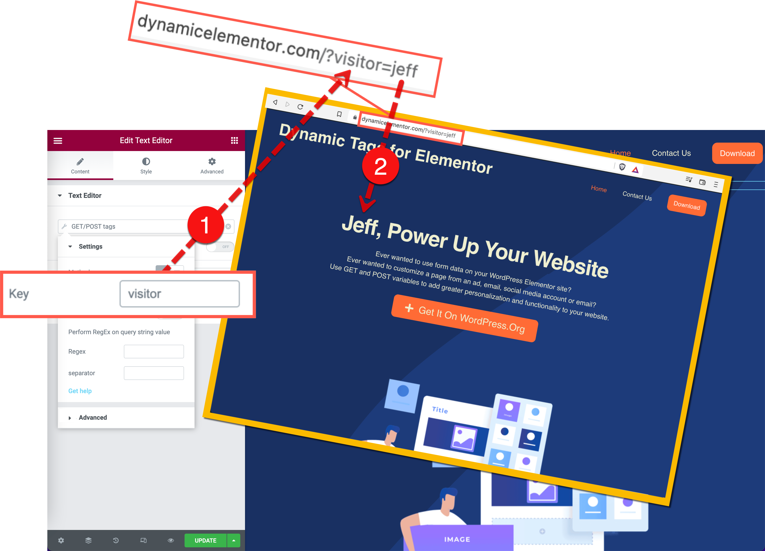 **Simple to use** Use DynamicElementor dynamic tags everywhere to customize anything.