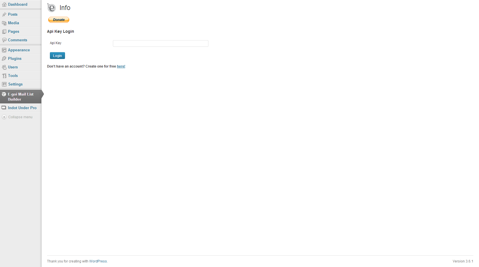 **Info Logged Out** - Screen when the user is logged out.