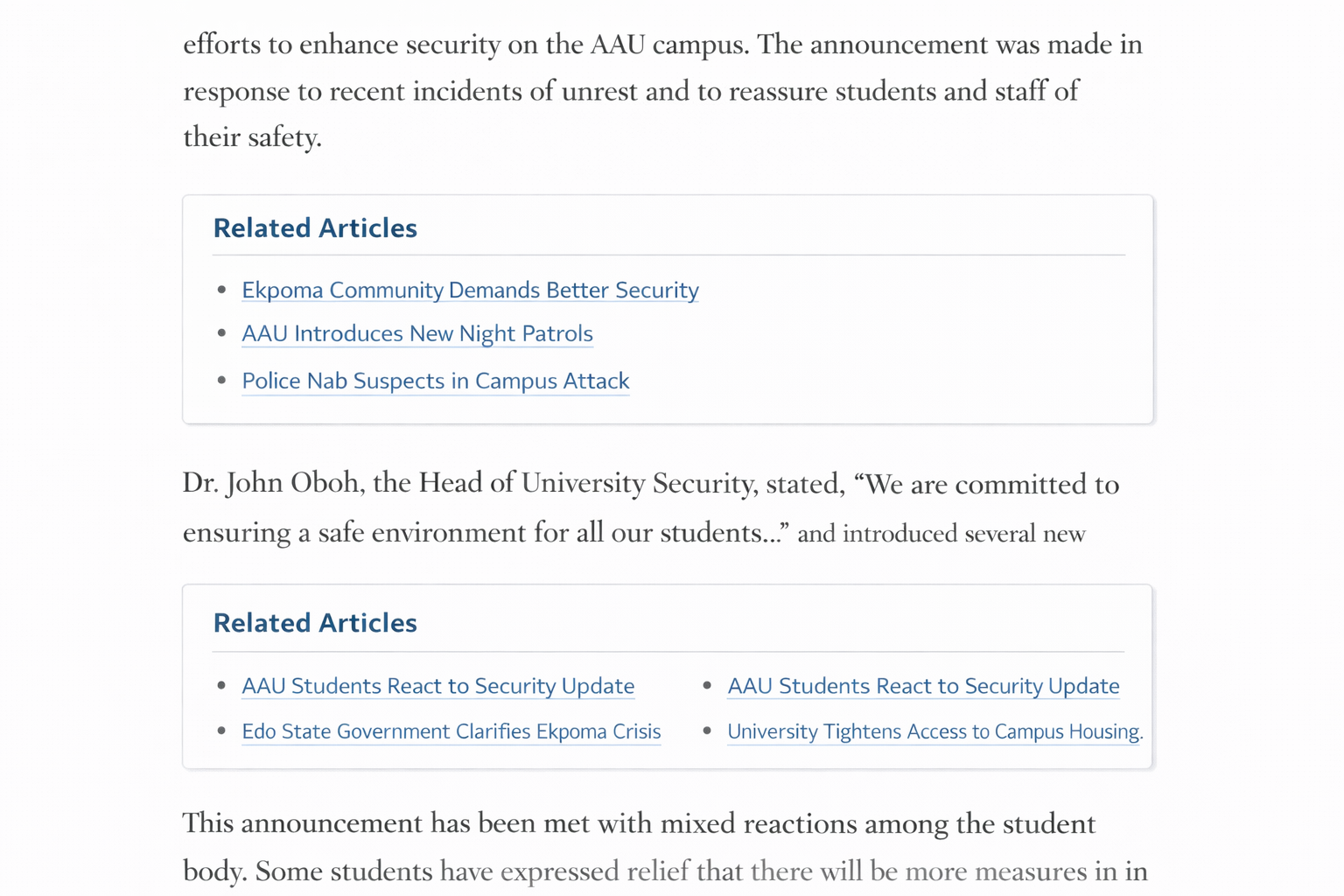 Multiple inline blocks within a single article